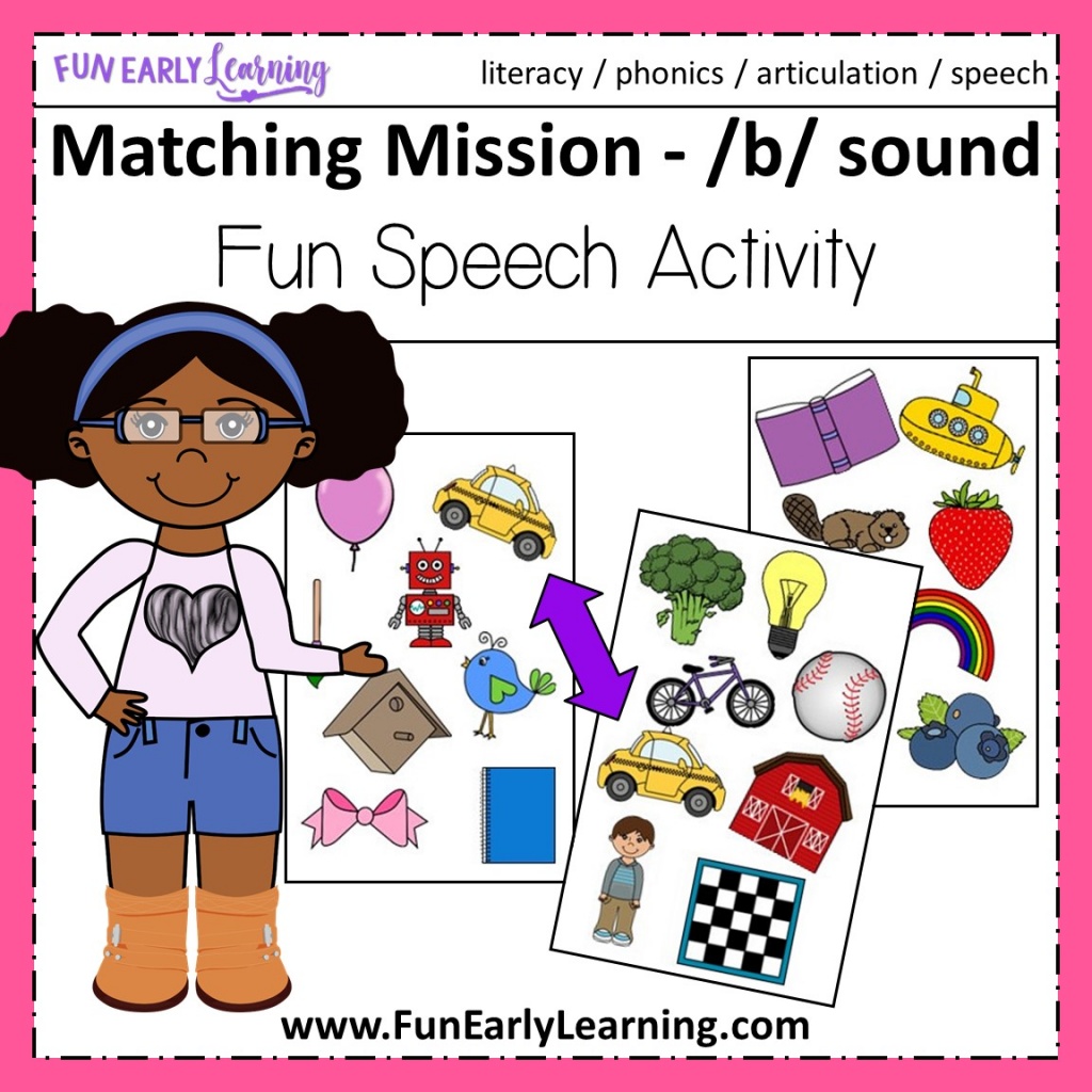 Matching Mission B Sound Articulation Game – Fun Early Learning