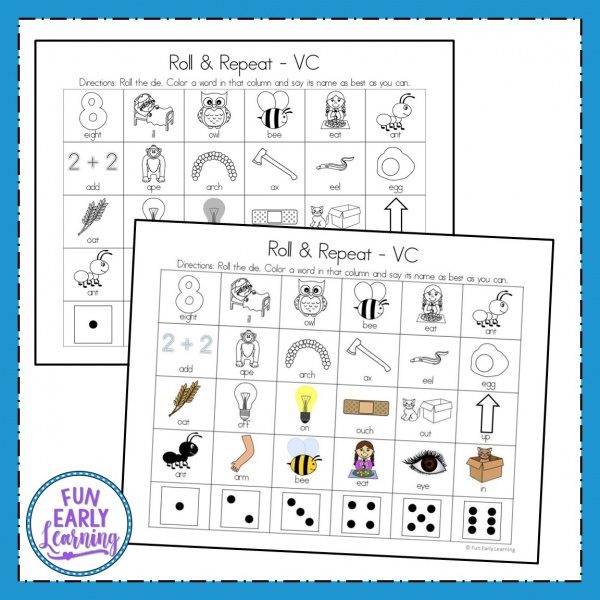 Apraxia Roll And Repeat For Vc Cv And Cvc Words For Speech