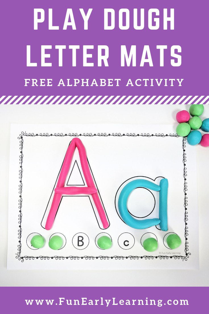 play dough letter mats for letter identification and letter writing