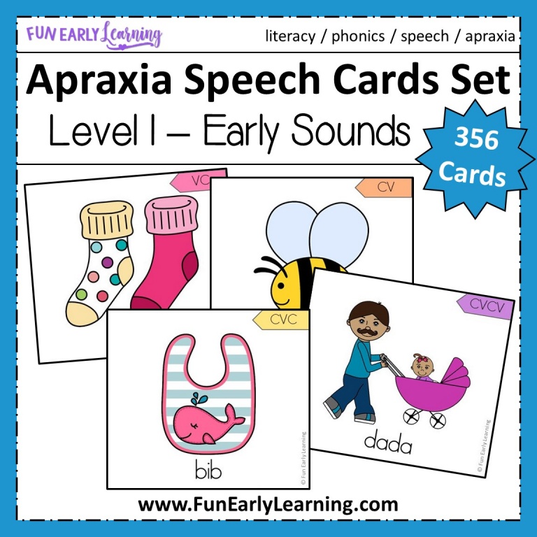 Apraxia Speech Cards Set Level 1 Early Sounds Fun Early Learning 1244