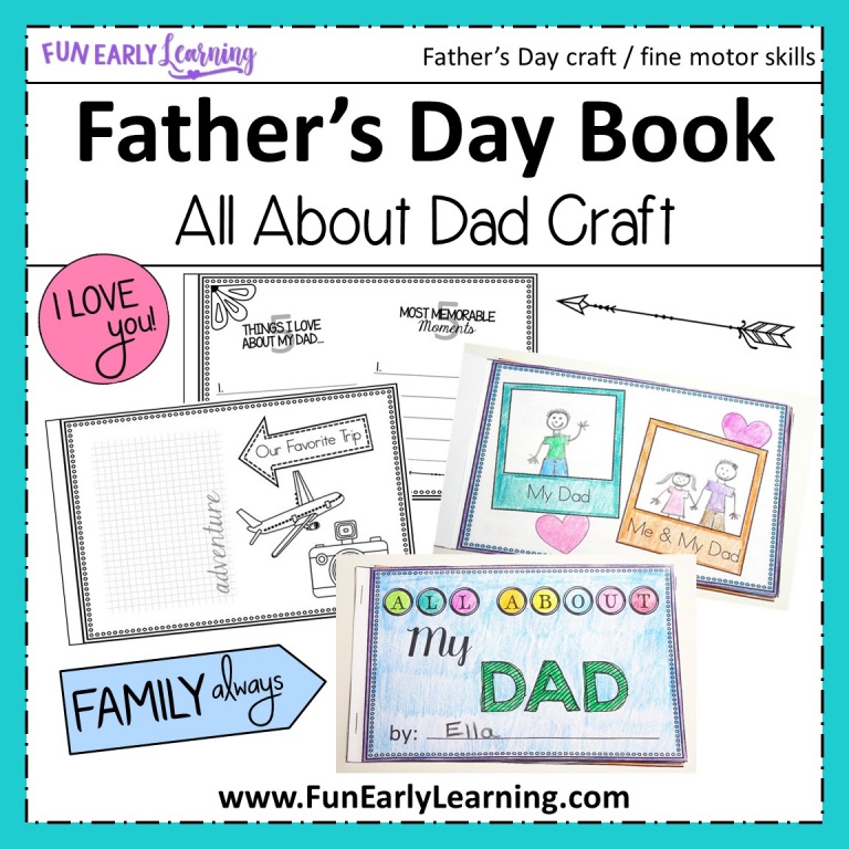 Father’s Day Craft – All About Dad Book – Fun Early Learning