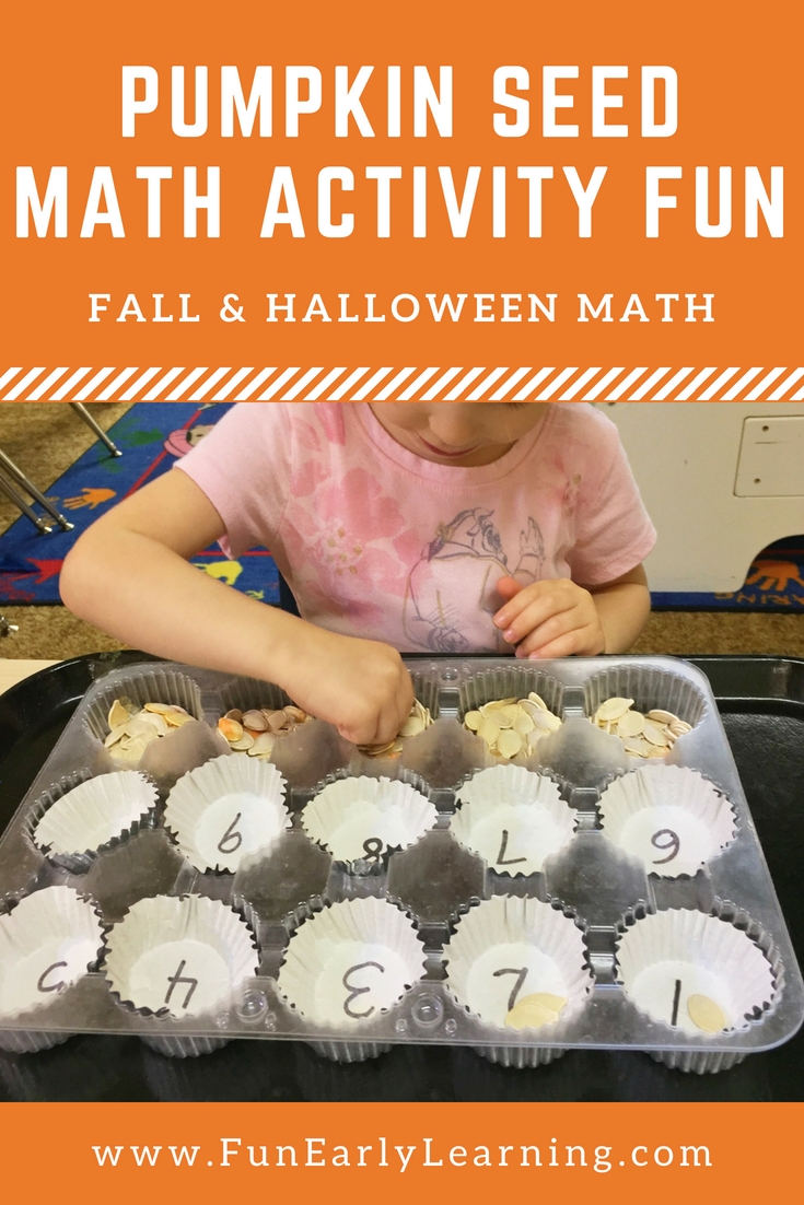 Counting Pumpkin Seeds Fall and Halloween Math Activity for Preschool