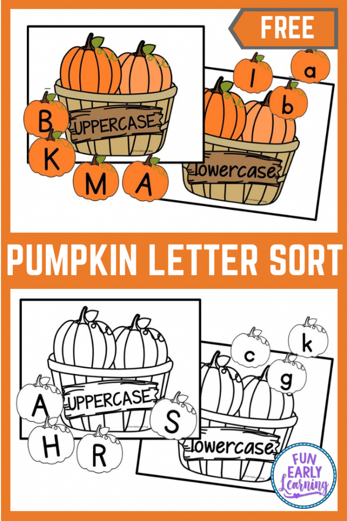 Pumpkin Letter Sorting Activity Fun Early Learning