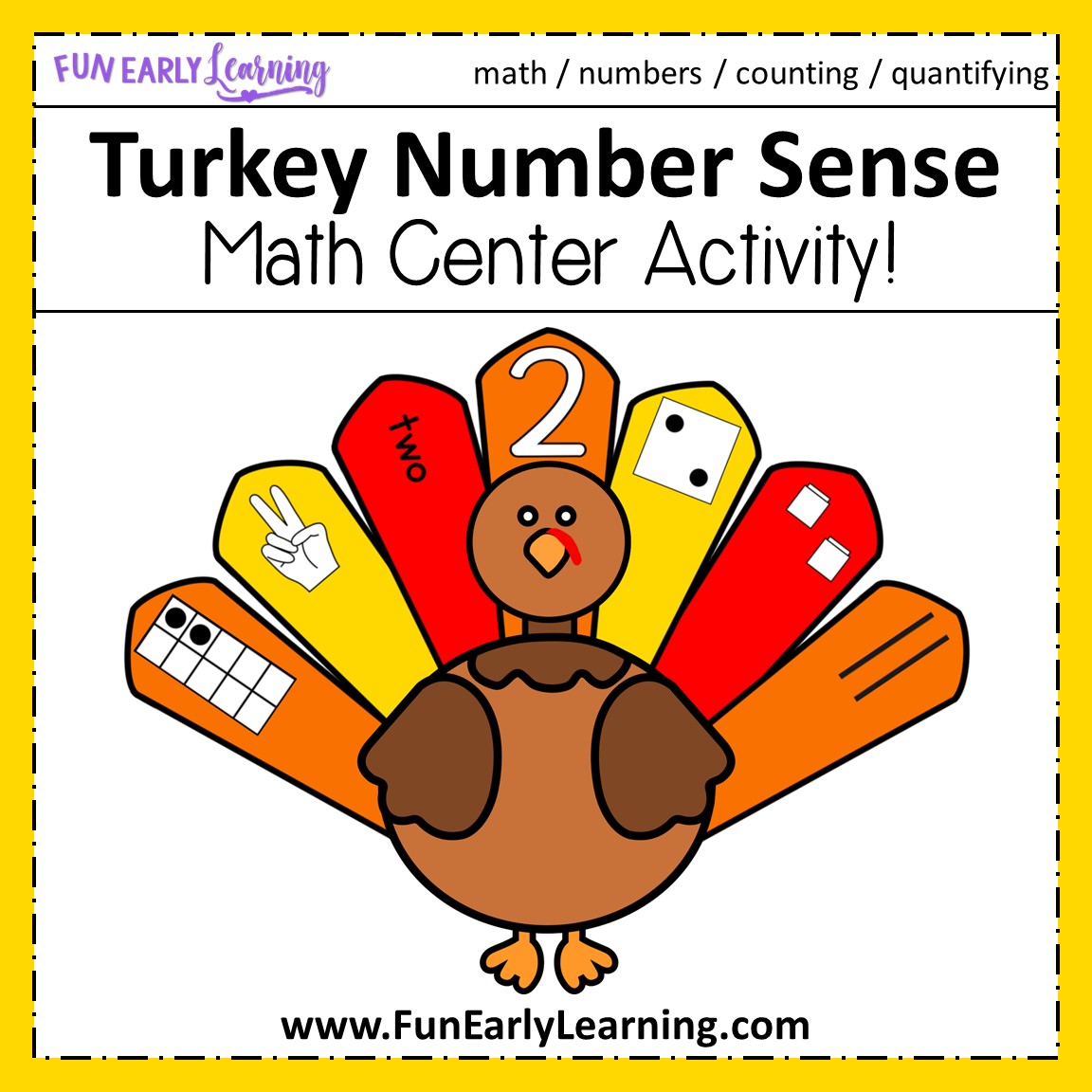 Turkey Number Sense Thanksgiving Math Activity For Preschool And Kinder