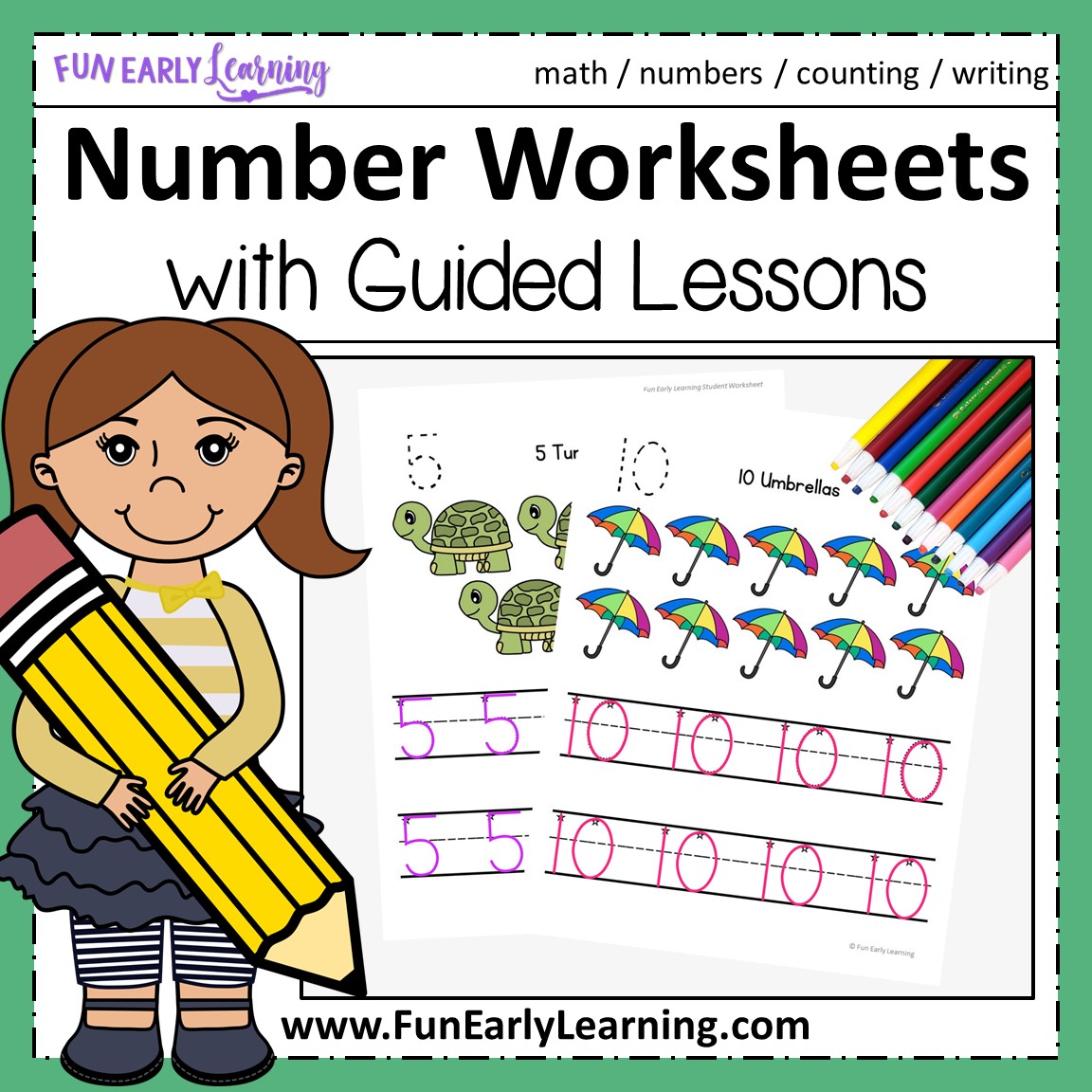 numbers 1 20 worksheets with guided lessons for prek and kinder