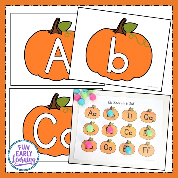 Play Dough Fun with Pumpkins! Math and Literacy Activities – Fun Early ...