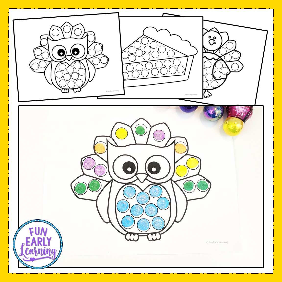 Thanksgiving Bingo Dauber Coloring Pages Free Printable