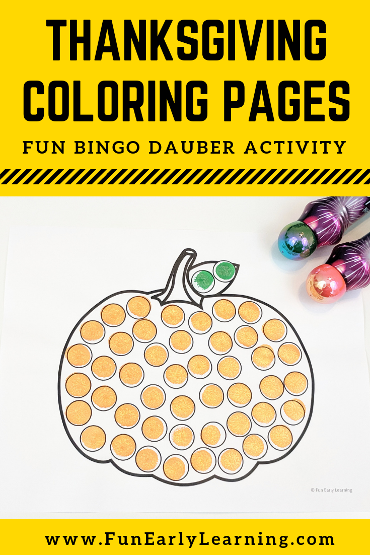 Download Thanksgiving Bingo Dauber Coloring Pages Free Printable