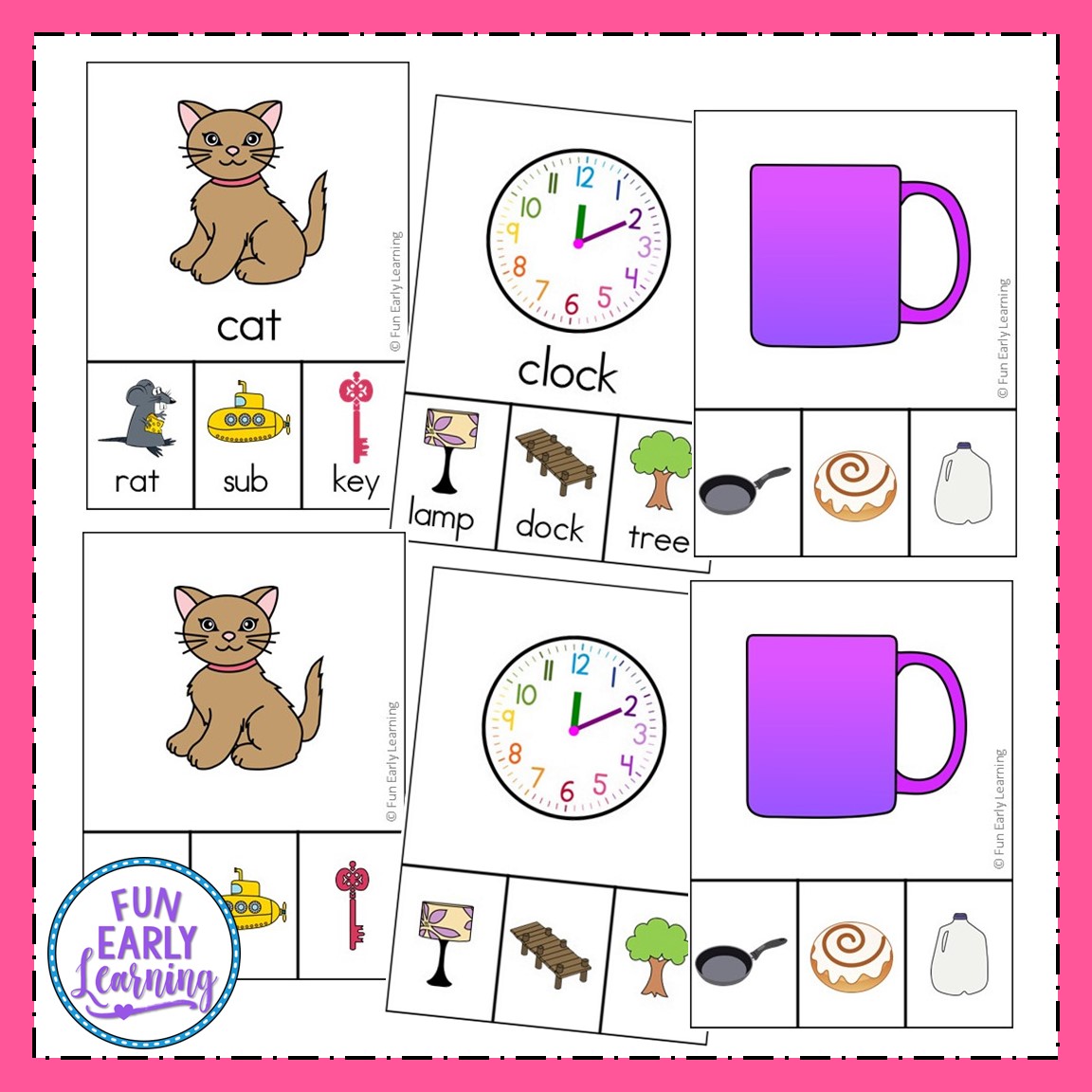 Rhyming Clip Cards CVC Words And More For Phonemic Awareness