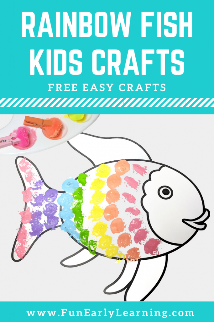 Pom Pom Painting Rainbow Fish Book Crafts for Kids – Fun Early Learning