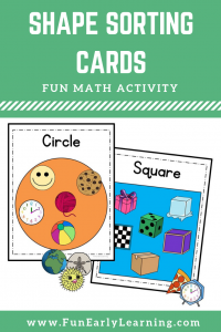 Fun Shapes Activity! Shape Sorting Cards for learning to identify 11 shapes. Perfect hands on printable for preschool and kindergarten.