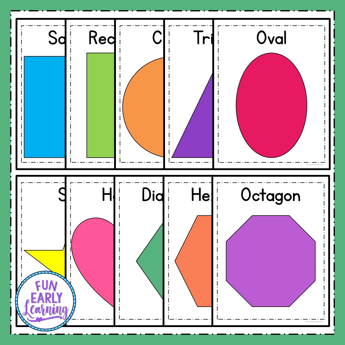 shape sorting cards math activity for preschool and