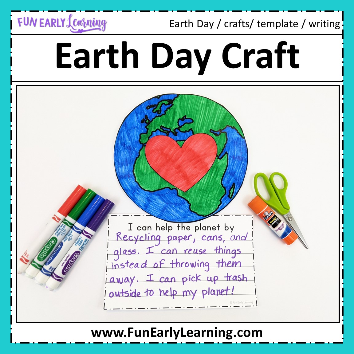 earth day crafts and writing prompts for preschool and kindergarten