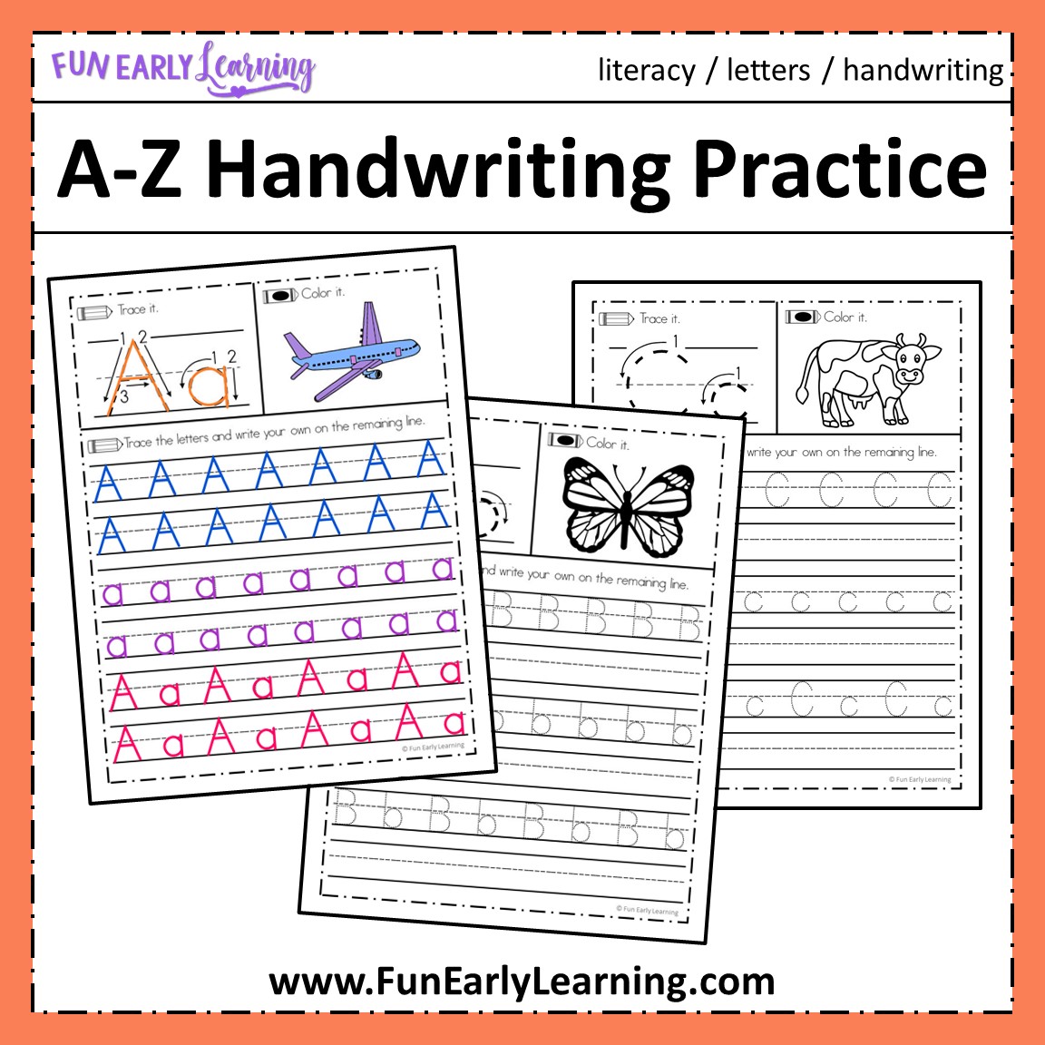 Free Letter Tracing Worksheets – A-Z Handwriting Practice – Fun