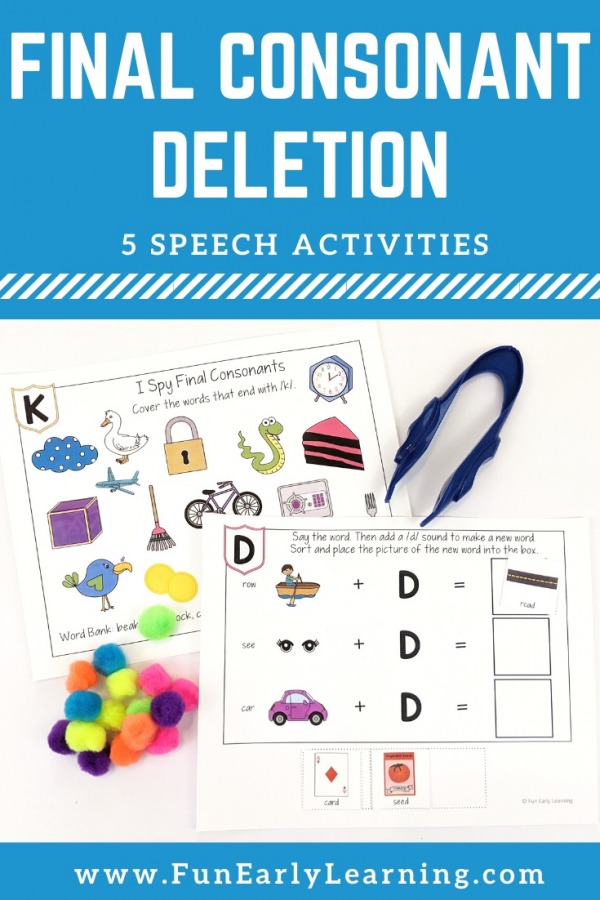 Final Consonant Deletion Activities Fun Early Learning