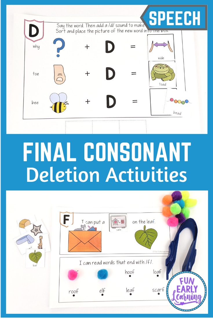 Final Consonant Deletion Activities – Fun Early Learning