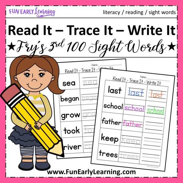 Read It – Trace It – Write It – Fry’s Third 100 Sight Words – Fun Early ...